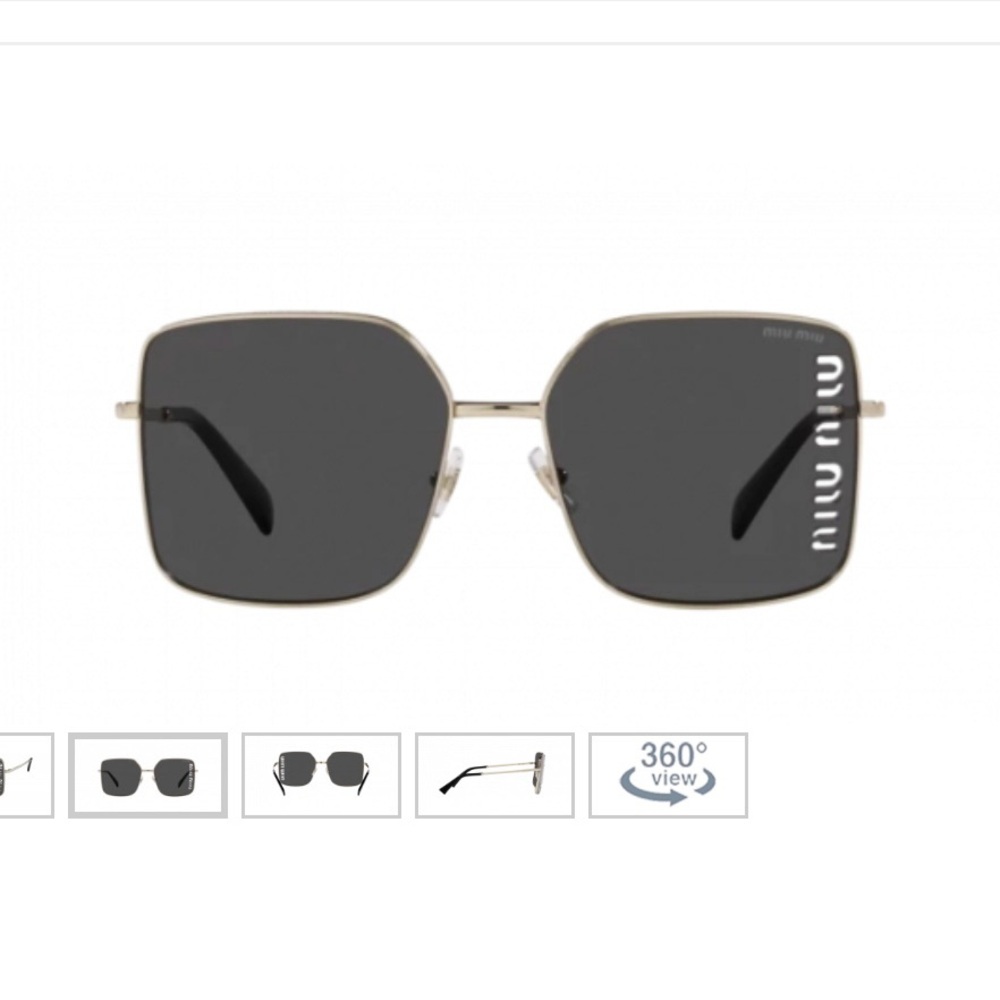 Miu miu sunglasses, new with box, pale gold frame, dark green lenses